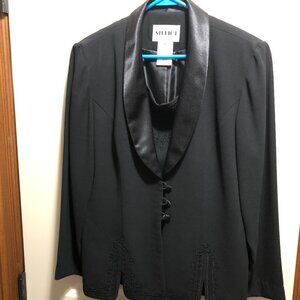 Black Blazer/Skirt Set Women's Size 14 Studio 1